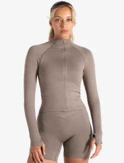 Sculpt Seamless Zip Jacket Taupe