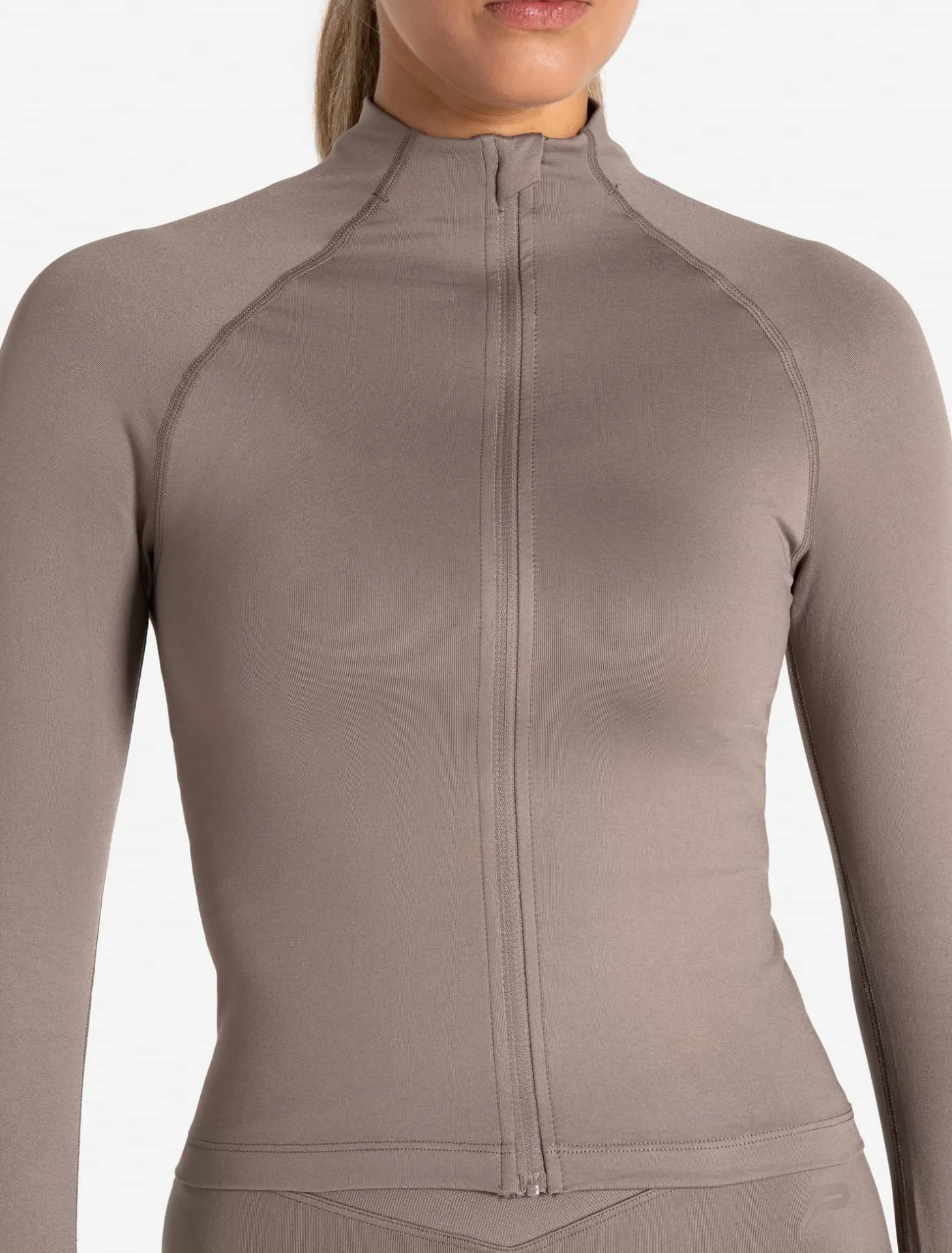 Sculpt Seamless Zip Jacket Taupe