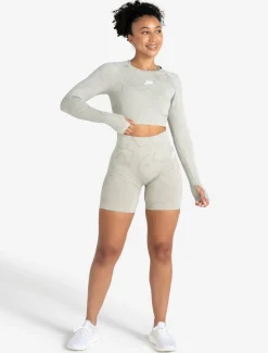 Sustainable Seamless Long Sleeve Crop Top Sage Green