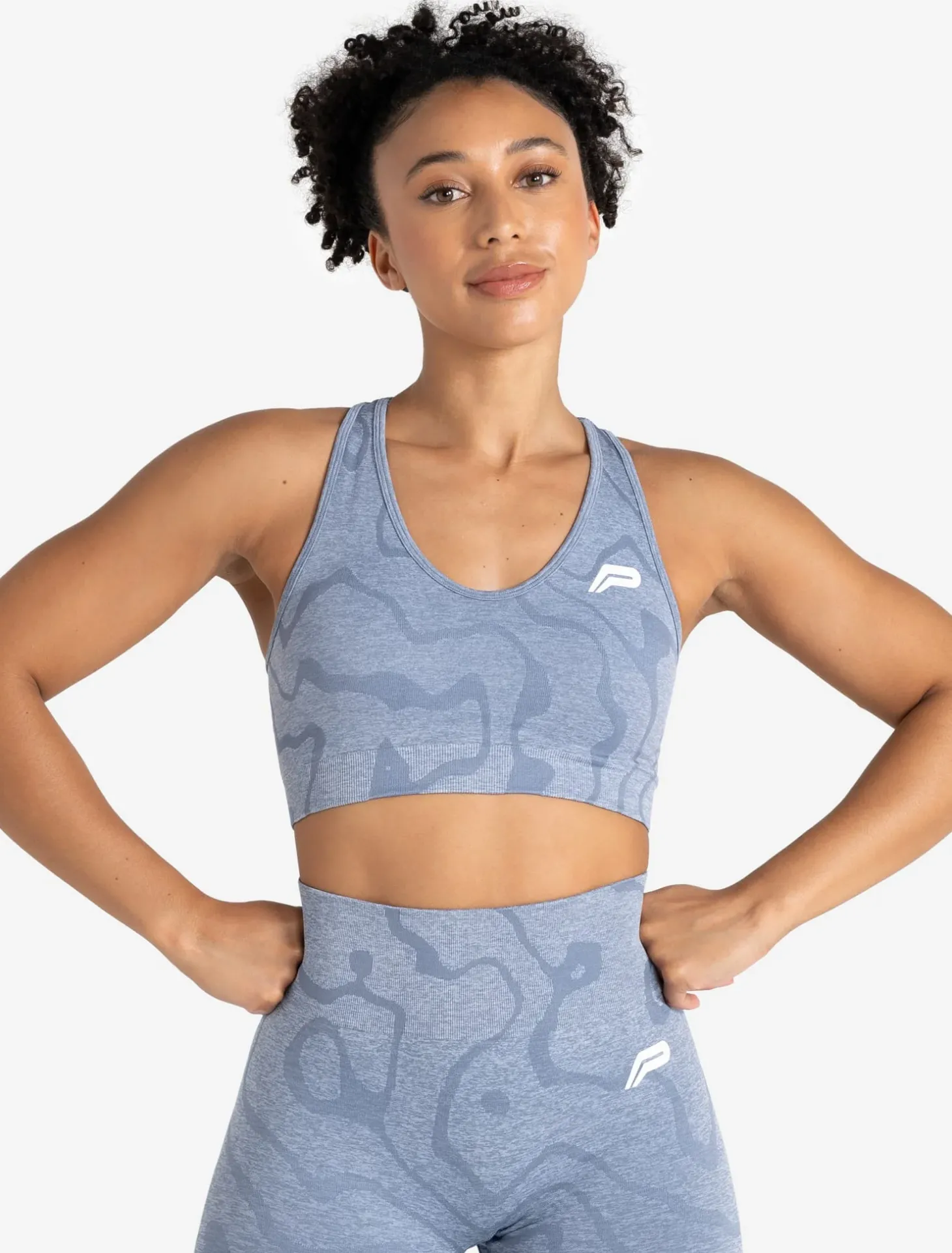 Sustainable Seamless Sports Bra Blue
