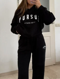 Varsity Oversized Hoodie Black