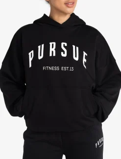 Varsity Oversized Hoodie Black