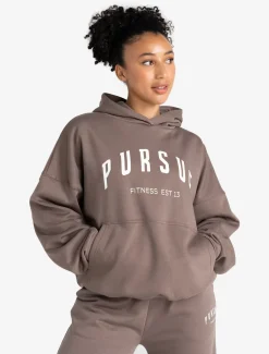 Varsity Oversized Hoodie Taupe