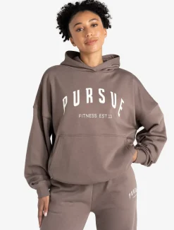 Varsity Oversized Hoodie Taupe