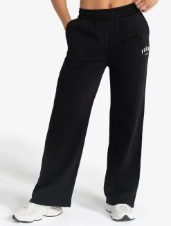 Varsity Wide Leg Joggers Black