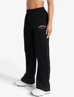 Varsity Wide Leg Joggers Black