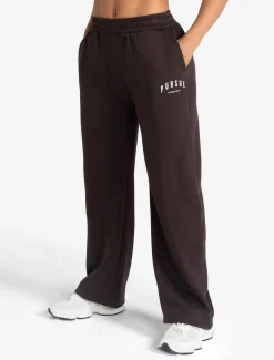 Varsity Wide Leg Joggers Espresso