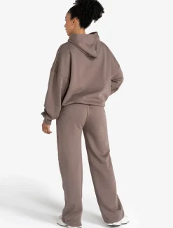 Varsity Wide Leg Joggers Taupe