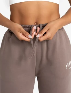 Varsity Wide Leg Joggers Taupe