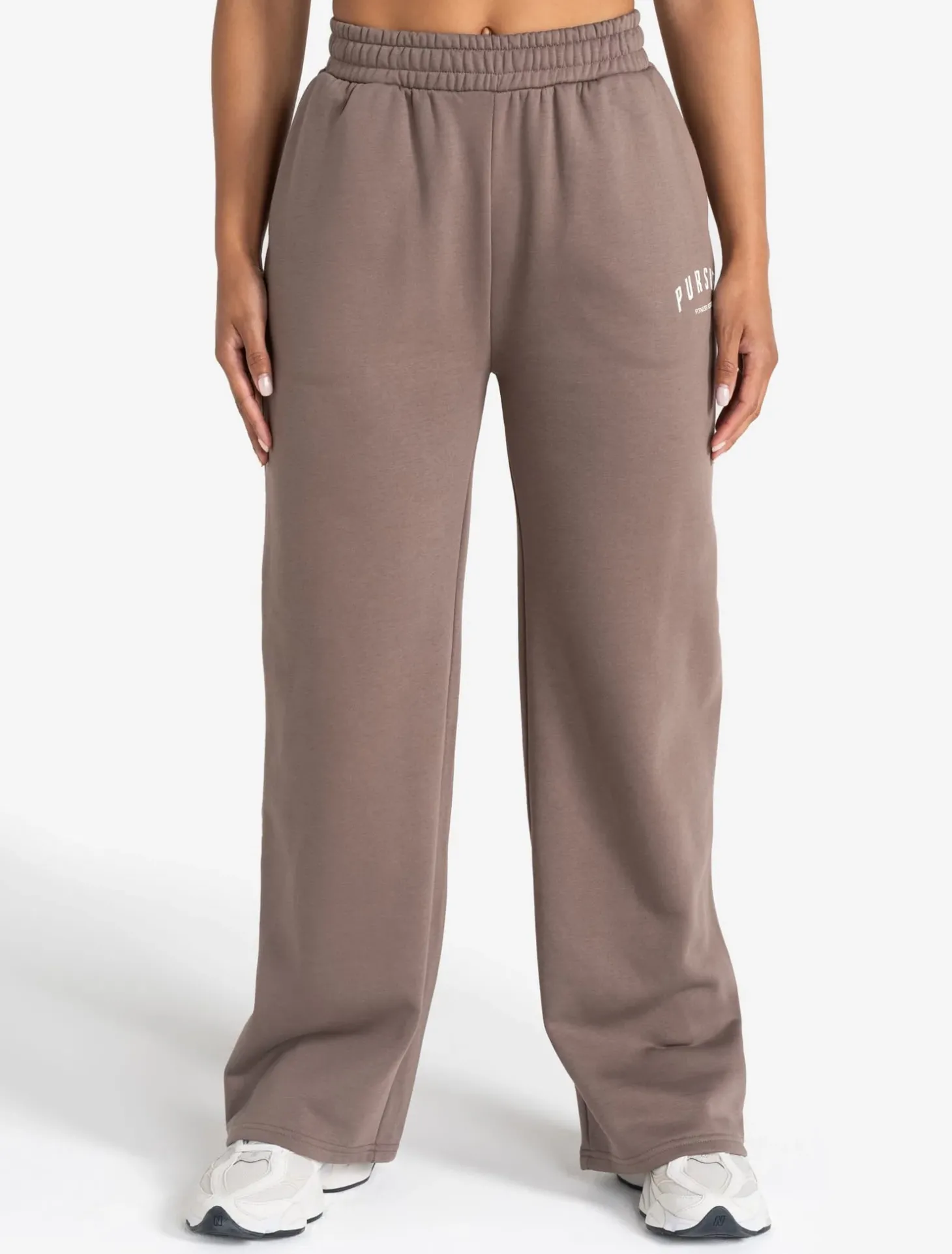 Varsity Wide Leg Joggers Taupe