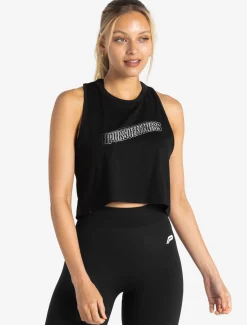 Wave Crop Tank Black
