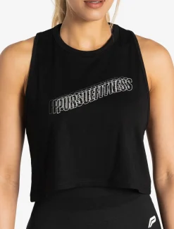 Wave Crop Tank Black